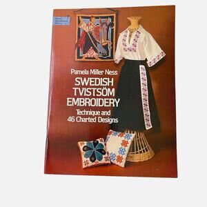 Swedish Tvistsom Embroidery Techniques Pamela Miller Ness 46 Designs 1981 Vtg